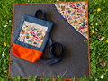 Kit: Tenango ave naranja Mochila y Tapete